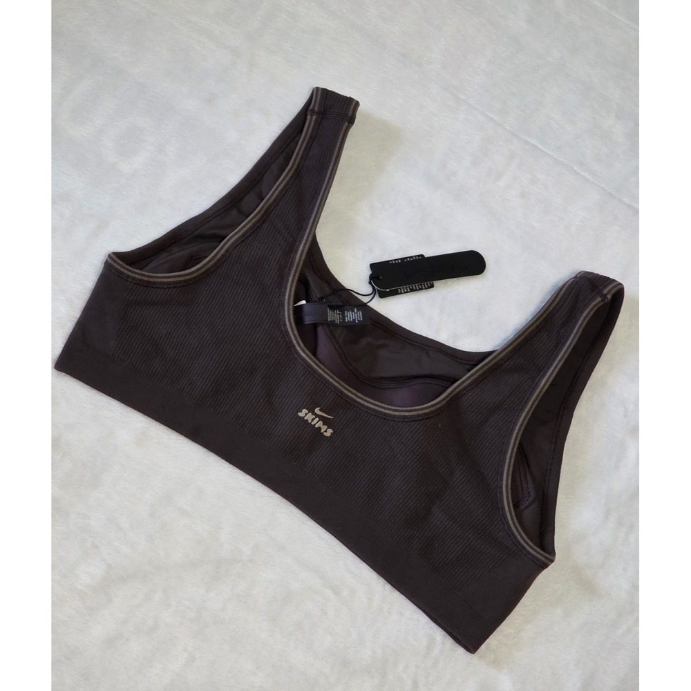 Nike SKIMS Ribbed Seamless Scoop Bra NWT Womens 2X in Color Phoenix Truffle